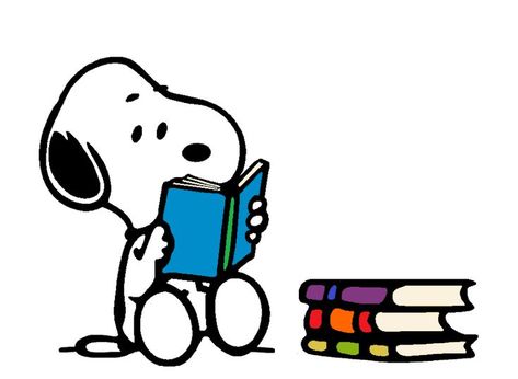 Snoopy Reading A Book, Snoopy With Books, Snoopy Back To School, Cute Snoopy Drawing, Snoopy Studying, Reading Pfp, Snoopy Reading, Snoopy Icons, Snoopy Book