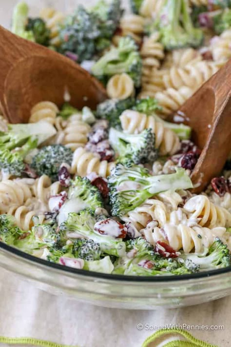 Cookout Foods, Broccoli Pasta Salad, Broccoli Pasta Salads, Pasta Sauce Homemade, Easy Grilled Chicken, Broccoli Salad Recipe, Greek Salad Pasta, Creamy Dressing, Cold Pasta Salad