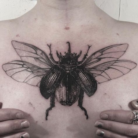 June Bug Tattoo, Chestpiece Tattoo, Swag Tattoo, Beetle Tattoo, Organic Tattoo, Tatoo Inspiration, Bug Tattoo, Sick Tattoo, Sternum Tattoo