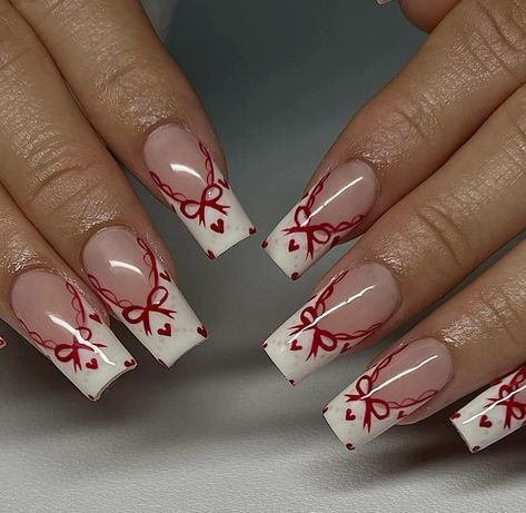 #christmas nails #november nails #nail design #nail inspo #elegant nails #prom nails #trendy nails #cool nail inspo #nude nail designs #nail types #fall nail design #coffin nails #grad nails #nail art automne 2024 #autumn nails #nail ideas #acrylic nails #fall seasons nails #ongle autumne #manucure automne 2024 #fall transition nail colors #autumn acrylic nails #simple autumn nails #holiday nails #school nails #ongles d`automne #literally me #fall nails #halloween nails #winter nails Pink Girly Nails, Christmas Nails Aesthetic, Present Nails, Christmas Holiday Nails, Red Heart Nails, Mix And Match Nails, Nails Lace, Nails Gorgeous, Nail Beds