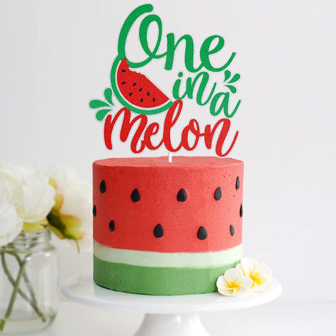 One in a Melon 1st Birthday Cake Topper 1 Year Old Watermelon Themed Party Cake Decor Summer Fruit Themed Party Supplies for Boys Girls Birthday Party #ad #oneinamelon #watermelon #firstbirthday #birthdayparty One In A Melon Cake Topper, One Year Old Birthday Party Girl Summer, One In A Melon First Birthday Cake, Watermelon Cake Ideas, Watermelon Themed Birthday Party, Watermelon Birthday Party Decorations, Watermelon Cake Topper, One In A Melon Cake, Watermelon Cake Birthday