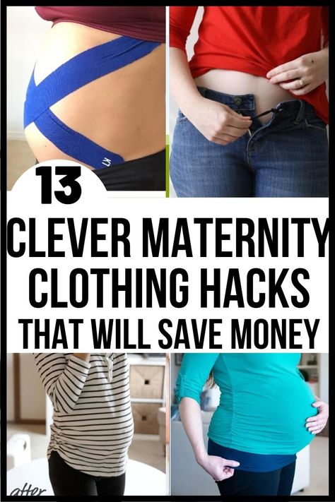 Must-have tips to save tons of money on maternity clothes. Use these clever maternity clothes hacks to avoid buying a new temporary wardrobe #MaternityClothesHacks #Maternitybudget #pregnancy #maternitystyle Make Maternity Clothes Diy, Diy Maternity Outfits, Maternity Things To Buy, Maternity Clothes Hacks Ideas, Maternity Diy Clothes, Maternity Pants Hack, Pregnancy Clothes Hacks, Hiding Baby Bump Outfits, Looks For Pregnant Women