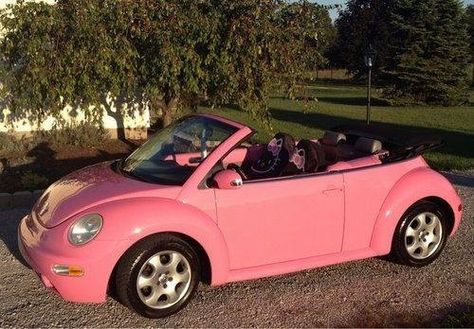 Light pink vw bug Pink Beetle, Pink Cars, Pink Convertible, Bug Car, Volkswagen Beetle Convertible, Beetle Car, Beetle Convertible, Girly Car, New Beetle