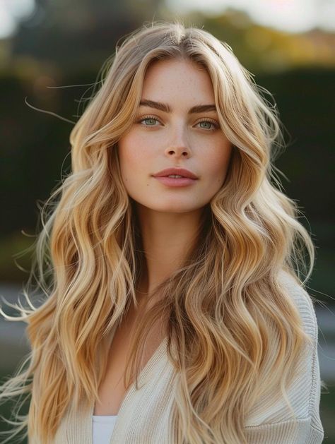 Best Long Wavy Hairstyles: Elegant, Bohemian, and Glamorous Waves Wavy Hair Down, Big Waves Hairstyle, Blond Wavy Hair, Long Wavy Hairstyles, Bridal Waves, Grad Hair, Romantic Waves, Hairstyles Elegant, Beachy Waves Hair