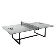 James de Wulf Vue Concrete Ping Pong Table with Powder Coated Steel Base Concrete Ping Pong Table, Concrete Table Top, Dining Room Industrial, Tennis Table, Concrete Dining Table, Minimalist Dining Room, Beton Design, Center Line, Concrete Forms