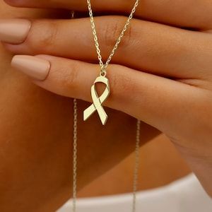 Survivor Necklace, Awareness Jewelry, Ribbon Necklace, Silver Necklaces, Ribbon, Pendant Necklace, Pendant, Gold, Silver