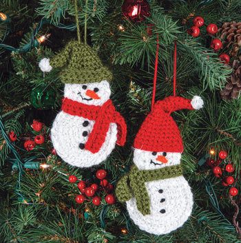 Buy Yarn Craft Kits Online | Mary Maxim Snowman Crochet Ornament, Rustic Crochet Christmas Ornaments, Vintage Crochet Ornaments, Crochet Ornament Cover, Crochet Snowman Ornament, Christmas Crochet Ornaments, Homemade Christmas Tree Decorations, Crocheted Ornaments, Amazon Christmas Decorations