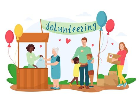 Charity Work Aesthetic, Volunteer Illustration, Charity Illustration, Free Victor, Booster Club, Community Volunteering, Charity Donation, Volunteer Organization, Donation Box