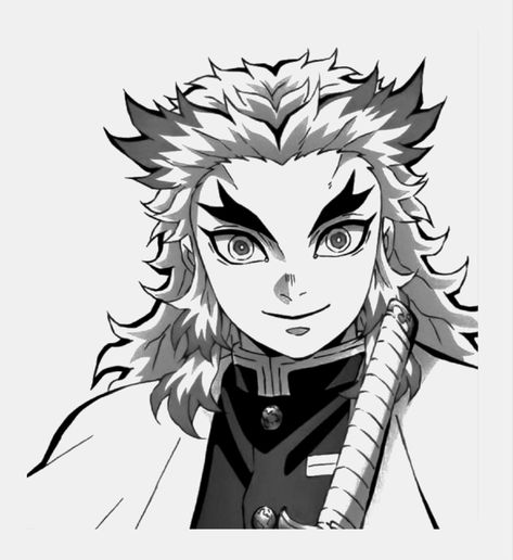 Hashira Drawing Sketch, Rengoku Drawing Easy, Rengoku Kyoujurou Sketch, Kyojuro Rengoku Drawing, Rengoku Kyoujurou Drawing, Hashira Sketch, Drawing Rengoku, Rengoku Sketch, Rengoku Drawing