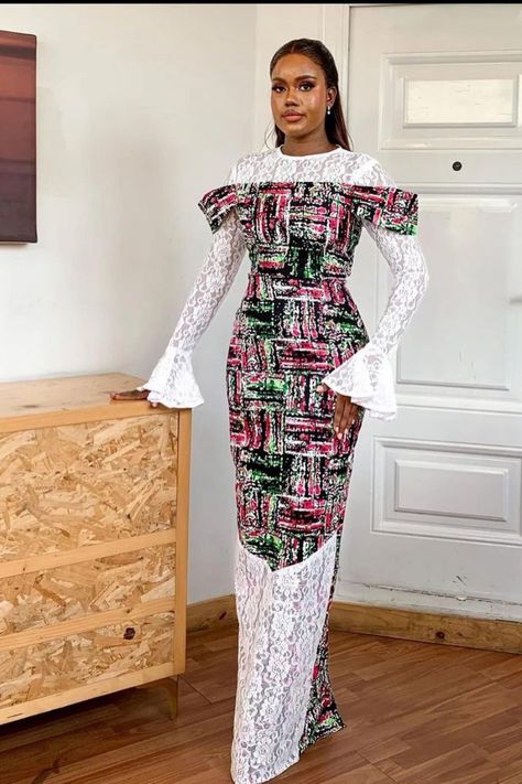 Classy Ankara Styles, Long Ankara Gowns, Ankara And Lace, Long Ankara Dresses, Beautiful Ankara Gowns, Long Gown Styles, Ankara Dress Designs, Ankara Long Gown, Ankara Long Gown Styles