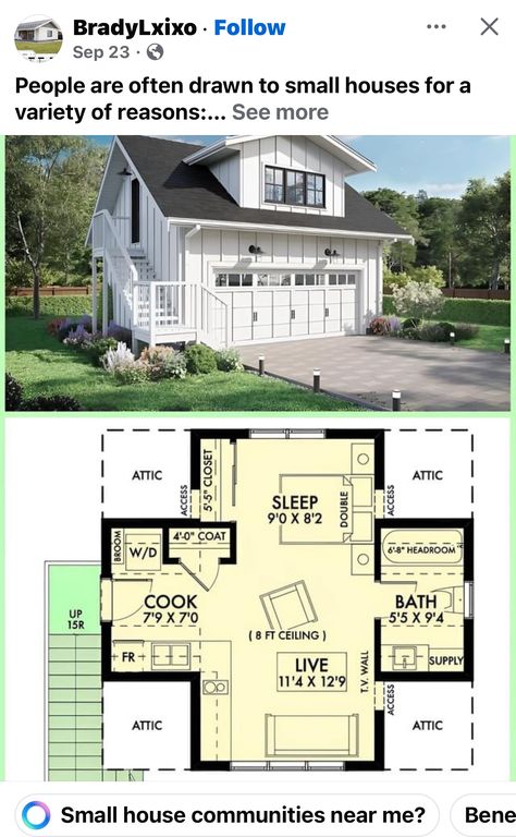 Garage Studio Apartment Layout, Apartment Floor Plans 1 Bedroom, 1 Bedroom Layout, Studio Garage Apartment, Floor Plans 1 Bedroom, Studio Apartment Floor Plan, Camp Exterior, American House Design, Farmhouse Studio