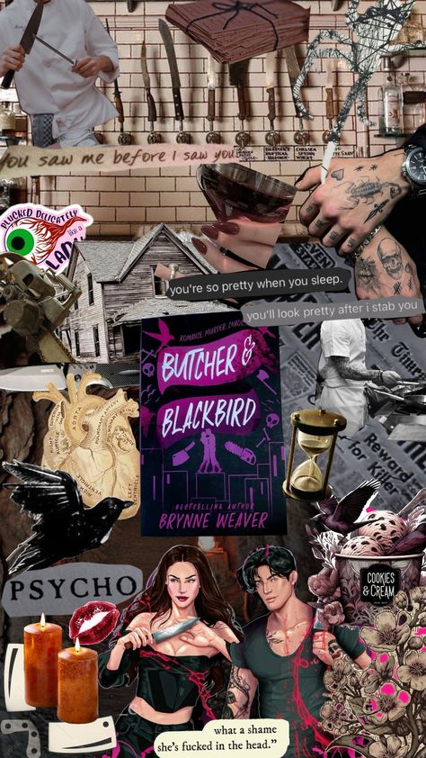 #butcherandblackbird Blackbird And Butcher, Butcher And Blackbird Aesthetic, Butcher And Blackbird, Blackbird Aesthetic, Fall Tbr, Books Collage, Romance Series Books, Book Fanart, Dark Books