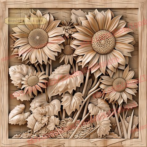 Woodcarving Ideas, Laser Engravers, Cnc Wood Carving, Wood Jewelery, Cnc Art, Cnc Wood, Raster Image, Wood Burning Patterns, Sunflower Wallpaper