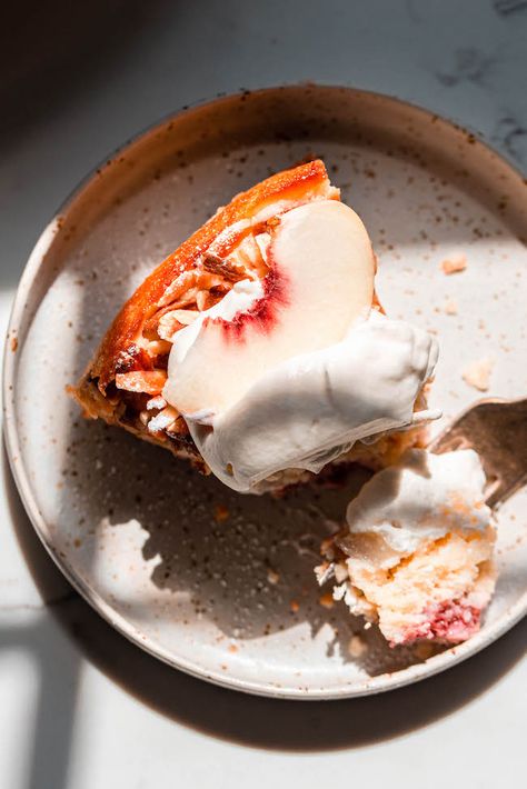 Raspberry Peach Cake, Peach And Ricotta Cake, Apple Gooey Butter Cake, Ricotta And Peaches, Ricotta Berry Cake, Peach Olive Oil Cake, Peach And Ricotta, Peach Ricotta, Pie Photography