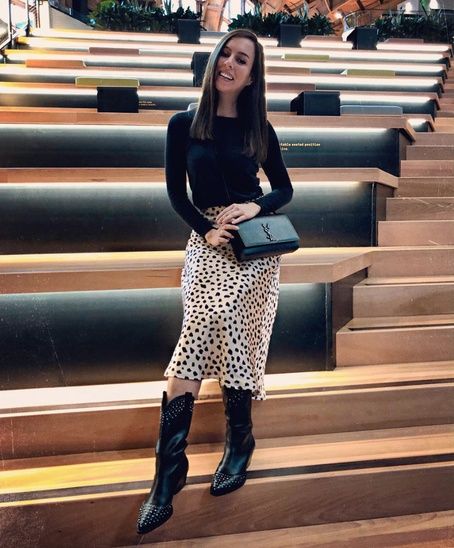 Adding a touch of Western to the leopard trend with cowboy boots!  #ShopStyle #MyShopStyle #LooksChallenge Skirt Cowboy Boots, Trend Outfits, Leopard Boots, Leopard Skirt, Trending Boots, Sweet Messages, Autumn Winter Fashion, Cowboy Boots, Neck Sweater