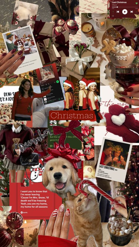 Aesthetic Christmas Collage Aesthetic Christmas Collage Wallpaper, Christmas Aesthetic Collage, Christmas Collage Aesthetic, Christmas Collage Wallpaper, Christmas Collages, Art Homework, Red Christmas Background, Collage Christmas, Aesthetic Holiday