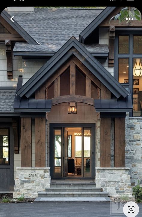 Mountain Home Exterior, Lake Houses Exterior, Aesthetic Interior Design, Rustic Exterior, Cabin Exterior, Craftsman Exterior, Cottage Exterior, Mountain House Plans, Modern Craftsman