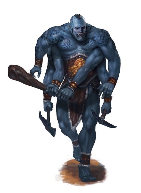 Gegenees - Six armed blue giant - Pathfinder PFRPG DND D&D 3.5 5E 5th ed d20 fantasy Beast Creature, D D Monsters, Heroic Fantasy, Alien Concept Art, Fantasy Races, 캐릭터 드로잉, Dungeons And Dragons Homebrew, Fantasy Monster, Mythological Creatures