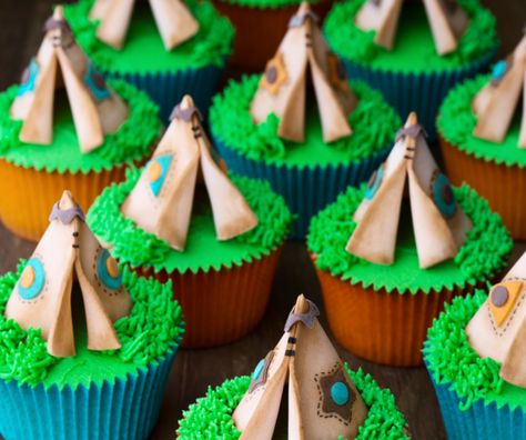 camping tent cupcakes Tent Cupcakes, Camping Birthday Party Activities, Camping Birthday Party Ideas, Fun Cupcake Recipes, Cupcake Photos, Camping Birthday Party, Creative Cupcakes, Cupcake Art, Beautiful Cupcakes