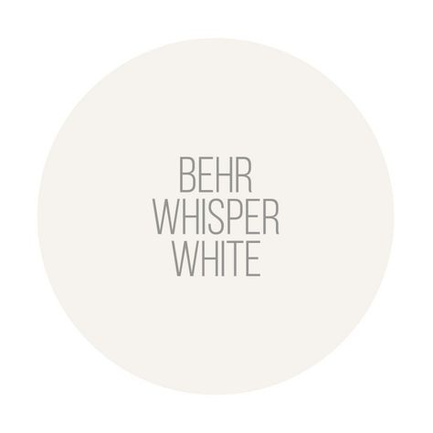 BEHR Whisper White is a beautiful white paint color that leans slightly to the warm side while still looking like a clear white colour. Behr White Paint Colors Bathroom, Behr White Swatches, Behr Trim Paint White, Farmhouse White Paint Behr, White Behr Paint Colors For Walls, Off White Behr Paint Colors, Behr Cool White Paint Colors, Best Warm White Paint Colors Behr, Behr White Paint Colors Master Bedrooms