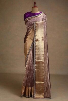 Pure Tissue Crush Sarees with Kanjivaram Borders | siri designers Crush Tissue Saree, Siri Designers, Engagement Hairstyles, Kids Frocks, Embroidery Saree, Tussar Silk Saree, Bird Design, Ethnic Wear, Saree Designs