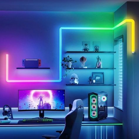 Gaming Room Lighting, Youtube Studio Setup, Background Thumbnail, Video Png, Gaming Bedroom Ideas, Gaming Profile Pictures, Cardboard Chair, Games Room Inspiration, Dj Room