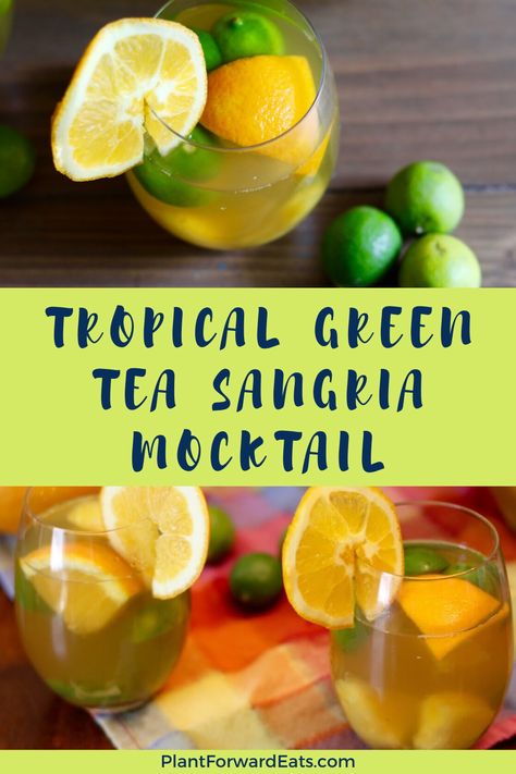 Ready for a non-alcoholic sangria recipe? This Tropical Green Tea Sangria Mocktail is it! This sangria mocktail recipe will quickly become one of your favorite virgin cocktail recipes! #virgincocktail #mocktail #sangria #greentearecipes #lipton Mocktail Sangria, Sweet Sangria Recipe, Virgin Cocktail Recipes, Sangria Mocktail, Tea Mocktail, Green Tea Cocktail, Tea Sangria, Pineapple Sangria, Summer Sangria Recipes