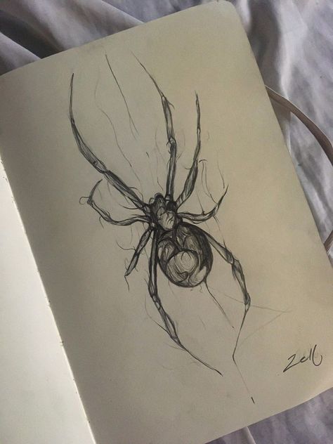 Dark Artist Aesthetic Drawing, Halloween Drawings Sketches, Simple Halloween Sketches, Ink Drawings Ideas, Biro Drawing Simple, Spiders Sketch, Abstract Sketches Creative, Backstabbing Drawing, Cool Easy Sketches