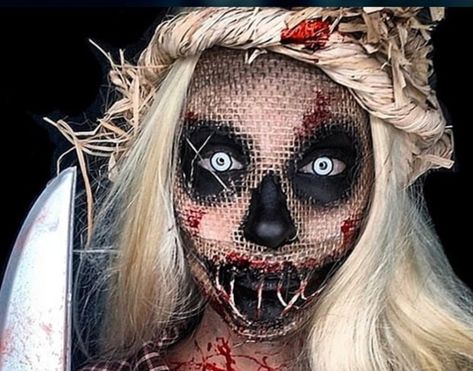 Maquillage Halloween Zombie, Scary Halloween Makeup Looks, Maquillage Halloween Clown, Scarecrow Halloween Makeup, Strašidelný Halloween, Halloween Costumes Scarecrow, Scary Halloween Makeup, Scary Scarecrow, Scarecrow Makeup