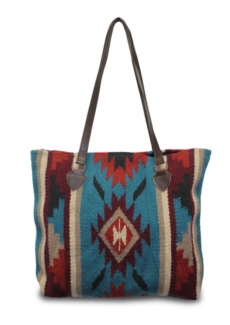 PRICES MAY VARY. Stunning Zapotec Style bag with hand-woven wool panels. Durable Grade 'A' soft faux leather straps have a drop of 12" Deep, rich southwestern style patterns and colors Bag measures 16" by 18". Great for use as a diaper bag, purse, or daily use Zipper closure with interior pocket. Fully lined interior Bold TextEach bag is a work of art made from Handwoven Wool panels in classic Zapotec styles. Sure to attract attention with beautiful rich colors and southwestern style designs. Bo Native American Western, Blanket Purse, Wool Tote, American Western, Saddle Blanket, Native American Fashion, Tote Purse, Purse Bag, Western Style