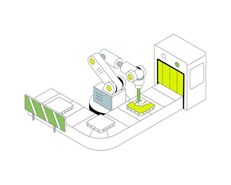 Industry Illustration, Factory Illustration, Smart Factory, Process Infographic, Isometric Drawing, Robotic Arm, Isometric Design, Conveyor Belt, Isometric Illustration