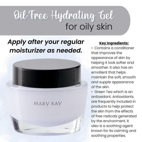 Mary Kay Moisturizer, Mary Kay Quotes, Mary Kay Skin Care, Firming Eye Cream, Gel Moisturizer, Green Tea Extract, Moisturizer Cream, Mary Kay, Oily Skin