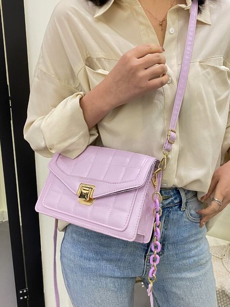 Purple Bags Outfit, Crossbody Bag Outfit, Purse Outfit, Chubby Fashion, Purple Bag, Structured Bag, Adjustable Bag, Crossbody Bag Women, Purple Bags