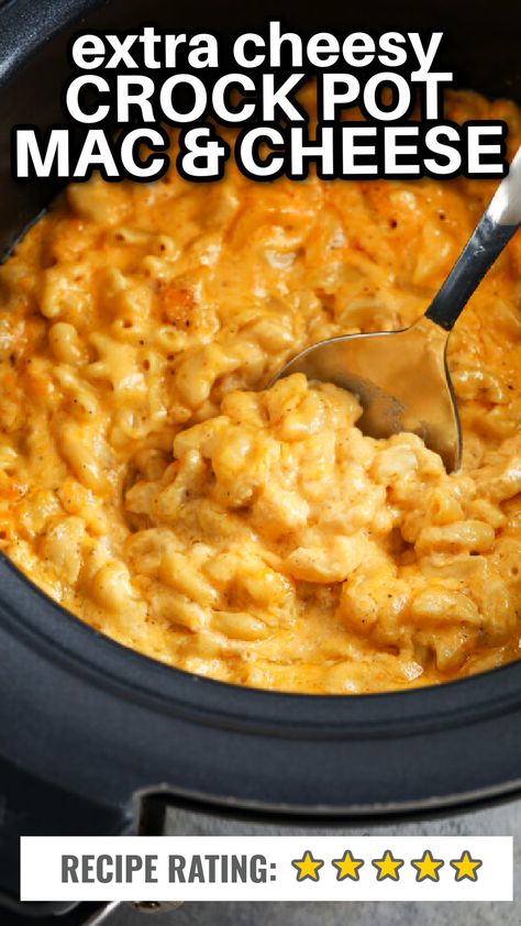 Crockpot Mac and Cheese is an easy macaroni and cheese recipe. Lots of sharp cheddar cheese, a creamy sauce and tender macaroni, this really is the best slow cooker macaroni and cheese. #spendwithpennies #crockpot #macandcheese #macaroniandcheese Crockpot Mac And Cheese Recipe, Mac N Cheese Crockpot, Macncheese Recipe, Crockpot Mac N Cheese Recipe, Crock Pot Mac, Chunky Chef, Crockpot Mac And Cheese, Cheesy Mac And Cheese, Easy Macaroni