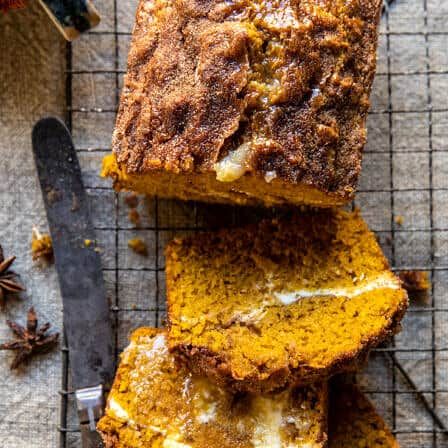 Pumpkin Butter Bread, Half Baked Harvest Recipes, Pumpkin Banana Bread, Cinnamon Pumpkin, Pumpkin Coffee Cakes, Pumpkin Chocolate Chip Bread, Butter Bread, Pumpkin Banana, Sweet Butter