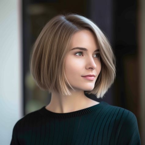 35 Trending Chin-Length Hairstyles To Try Right Now Choppy Bob Hairstyles Side Part, Straight Bob Fine Hair, Classic Chin Length Bob, Bubble Bob Haircut 2024, Short Hair For Square Face Shape, Chin Length Bob Round Face, 2024 Bob Hair Trends, Short Sleek Bob, Bob With Soft Layers