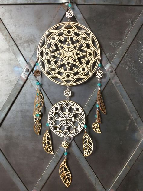 Baby Room Minimalist, Wood Dream Catcher, Wooden Dream Catcher, Boho Baby Room, Room Minimalist, Laser Cut Wood Crafts, Laser Engraved Ideas, Laser Art, Dream Catcher Diy