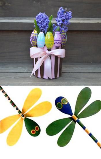 wood crafts and yard decorations made with wooden spoons Wooden Spoon Crafts, Spoon Craft, Spring Wood Crafts, Spoon Crafts, Yard Decorations, Easter Decorations Outdoor, Creative Craft, Outdoor Home, Wooden Spoon