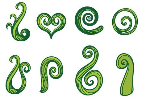 Free Koru Vector Set Fern Unfurling, Koru Tattoo, Maori Symbols, Maori Patterns, Wood Jewelery, Maori Designs, Mannequin Art, Nz Art, Vector Art Design