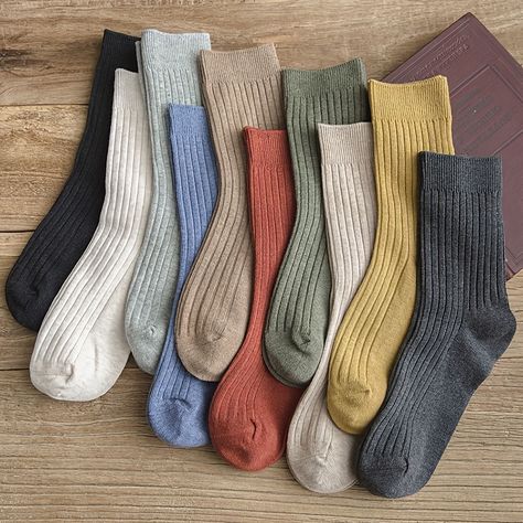 Faster shipping. Better service Nude Socks, Mode Hipster, Climbing Clothes, Soft Sock, Winter Socks, Warm Socks, Striped Socks, Calf Socks, Styl Retro