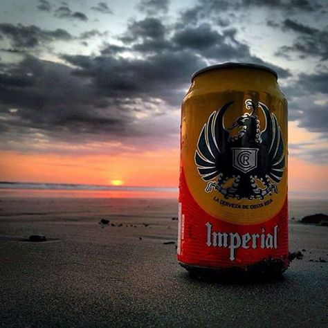 Cerveza Imperial  fondo Sunset Jaco Beach Goku Super, San Pellegrino, Jaco, Super Saiyan, Soda Can, Costa Rica, Beverage Can, Drinks, Canning