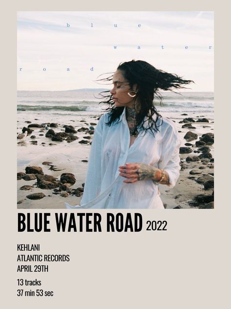 minimal aesthetic polaroid album poster for blue water road by kehlani Blue Water Road, Album Cover Wall Decor, Minimalist Album Poster, Blues Music Poster, Rap Album Covers, Music Cover Photos, Minimalist Music, Music Poster Ideas, Cool Album Covers