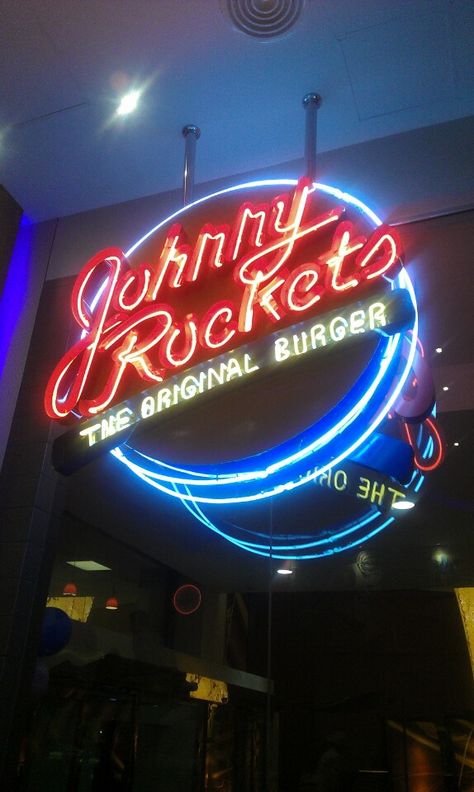 Johnny Rockets, best brunches Johnny Rockets Aesthetic, Disney World Parade, Johnny Rockets, Neon Moon, Cali Girl, Vintage Restaurant, Rocket, Mind Blown, Lana Del Rey