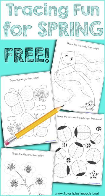 This Spring Theme Tracing Fun printable set is great for Tot School, Preschool and Kindergarten. Work on fine motor skills while tracing butterflies, kites, ladybugs, eggs and flowers. #1plus1plus1 #homeschool #homeschooling #finemotor #preschool #tracing Preschool Spring Fine Motor Activities, Book Report Printable, Flowers Preschool, Spring Activities For Preschoolers, Spring Worksheets, Spring Worksheet, Paper Trail Design, Teaching Mama, Tracing Lines