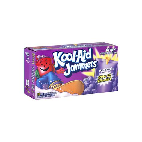 Kool-Aid Jammers Juice Drink Grape 1 Box (10 pouches) ($1.97) ❤ liked on Polyvore Kool Aid Jammers, Grape Juice Drinks, Grape Kool Aid, Blue Stuff, Cold Press Juicer, Green Juice Recipes, Juicing Benefits, Citrus Juicer, Juicing For Health