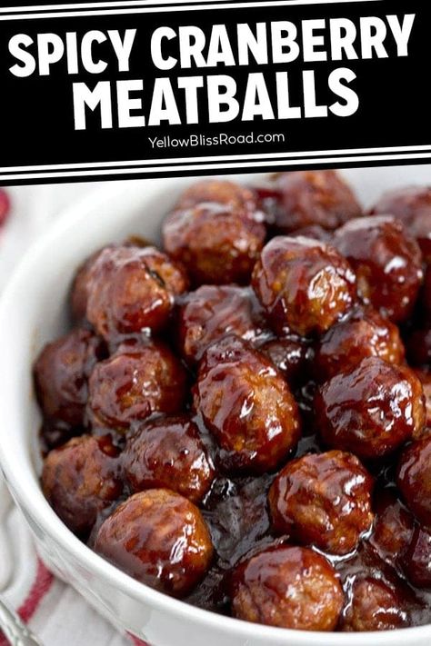 Cranberry BBQ Meatballs are easy to make and require just three simple ingredients. Make them on the stovetop or in the crockpot. Spicy Cranberry Meatballs, Cranberry Bbq Meatballs, Bbq Meatballs Crockpot, Cranberry Meatballs, Bbq Meatballs, Glazed Meatballs, Appetizer Meatballs, Meatball Recipes Easy, Crock Pot Meatballs