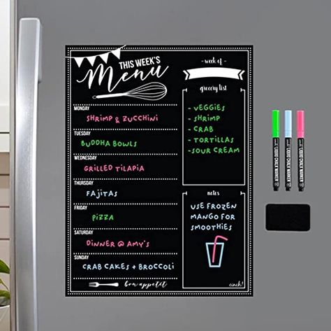 Cheap Markers, Menu Planner Board, Weekly Menu Boards, Menu Calendar, Planner Board, Liquid Chalk Markers, Menu Boards, List Notepad, Liquid Chalk