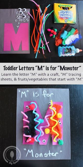 M For Monster Craft, Letter Mm Activities For Preschoolers, M Is For Monster Preschool, Letter M Art Preschool, Letter M Monster Craft, M Is For Monster Craft, M Crafts For Preschool, Letter M Crafts For Toddlers, Letter M Preschool Activities