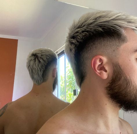 Mohawk Straight Hair Men, Men's Fohawk Haircut, Blonde Mohawk Men, Mullet Mohawk Mens, Burst Mullet Fade, High Burst Fade Mohawk, Low Fade Mohawk Men, Fukuhilla Hair Men, Blonde Burst Fade