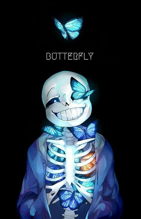 Butterflies in the rib cage. Fnaf Fanart Cute, Cute Fnaf, Fnaf Fanart, A Skeleton, Skeleton, Blue, White